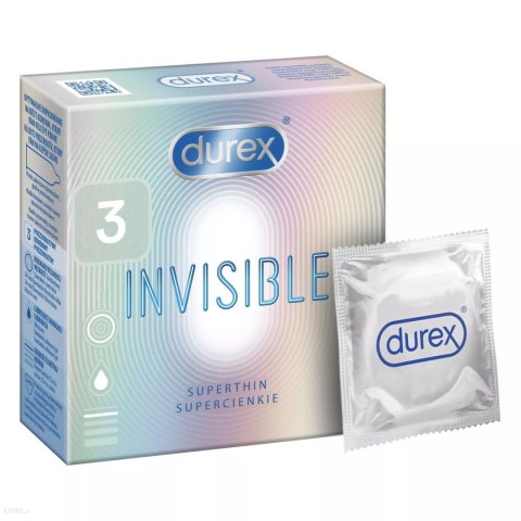 Prezerwatywy Durex Invisible supercienkie 3szt Prezerwatywy Durex Invisible supercienkie 3szt