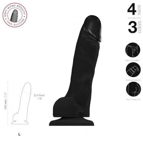 Bardzo realistyczne dildo z przyssawką Strap-on-me Soft Realistic Dildo L Black Bardzo realistyczne dildo z przyssawką Strap-on-me Soft Realistic Dildo L Black