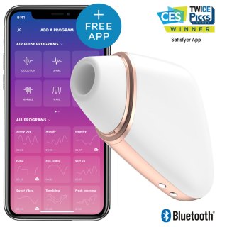 Bezdotykowy stymulator łechtaczki z aplikacją Satisfyer Love Triangle White