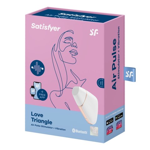 Bezdotykowy stymulator łechtaczki z aplikacją Satisfyer Love Triangle White