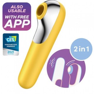 Bezdotykowy stymulator łechtaczki z wibratorem Satisfayer Dual Love Yellow