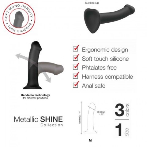 Dildo Mono Density Metallic Shine Duck Blue M Dildo Mono Density Metallic Shine Duck Blue M