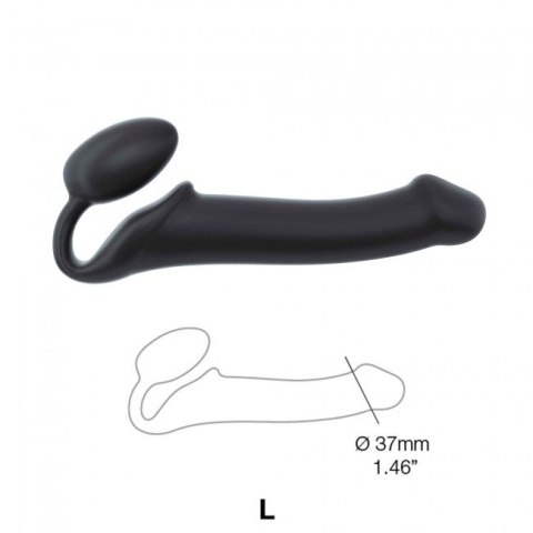 Podwójne dildo Strap-on-me Silicone bendable strap-on L Black Podwójne dildo Strap-on-me Silicone bendable strap-on L Black