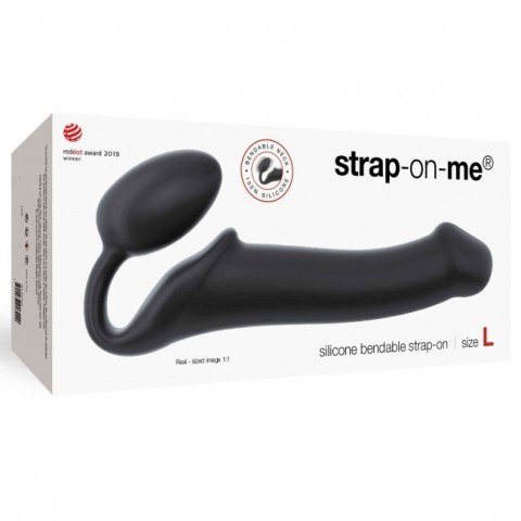 Podwójne dildo Strap-on-me Silicone bendable strap-on L Black Podwójne dildo Strap-on-me Silicone bendable strap-on L Black