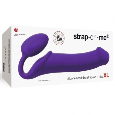 Podwójne dildo Strap-on-me Silicone bendable strap-on XL Purple Podwójne dildo Strap-on-me Silicone bendable strap-on XL Purple