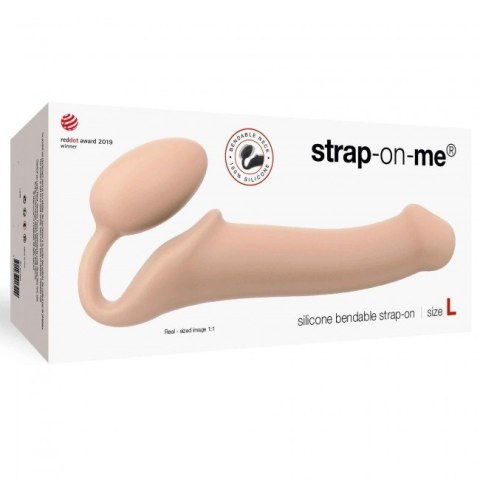 Podwójne dildo Strap-on-me Silicone bendable strap-on L Vanilla Podwójne dildo Strap-on-me Silicone bendable strap-on L Vanilla
