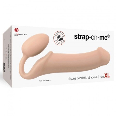 Podwójne dildo Strap-on-me Silicone bendable strap-on XL Vanilla Podwójne dildo Strap-on-me Silicone bendable strap-on XL Vanilla