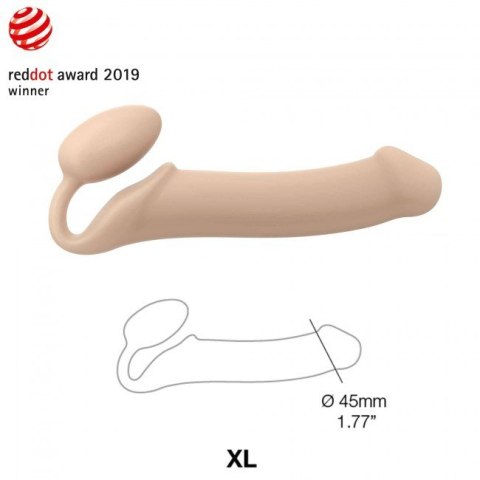 Podwójne dildo Strap-on-me Silicone bendable strap-on XL Vanilla Podwójne dildo Strap-on-me Silicone bendable strap-on XL Vanilla