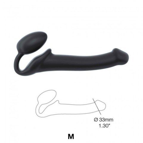 Podwójne dildo Strap-on-me Silicone bendable strap-on M Black Podwójne dildo Strap-on-me Silicone bendable strap-on M Black