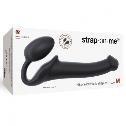 Podwójne dildo Strap-on-me Silicone bendable strap-on M Black Podwójne dildo Strap-on-me Silicone bendable strap-on M Black