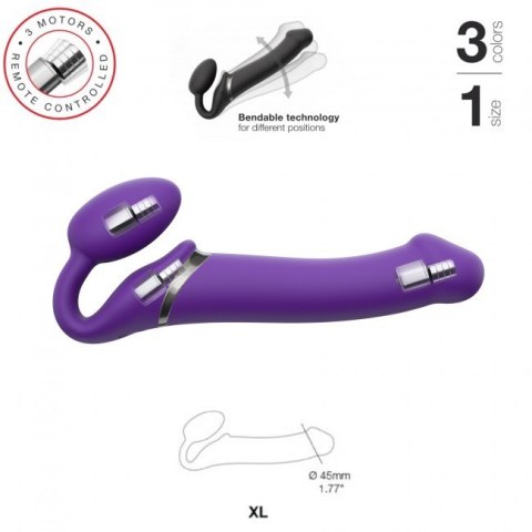 Podwójny wibrator dla par Strap-on-me Vibrating Strap-on XL Purple