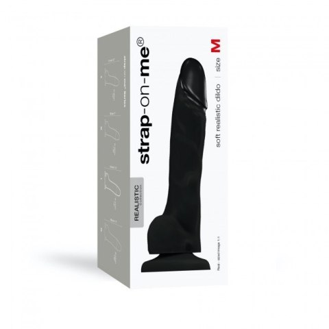 Soft Realistic Dildo Black M Soft Realistic Dildo Black M