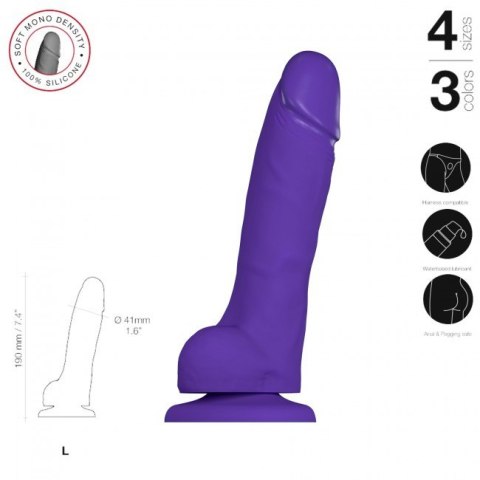 Soft Realistic Dildo Purple L Soft Realistic Dildo Purple L