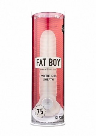 Stymulująca przedłużka na penisa Perfect Fit Fat Boy Micro Ribbed Sheath Clear 5,5'