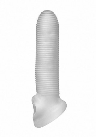 Stymulująca przedłużka na penisa Perfect Fit Fat Boy Micro Ribbed Sheath Clear 6,5'