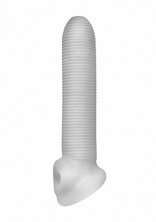 Stymulująca przedłużka na penisa Perfect Fit Fat Boy Micro Ribbed Sheath Clear 7,5'