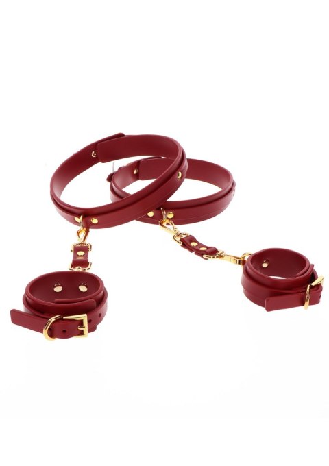 Wegańskie skórzane kajdanki na ręce i uda Taboom Wrist To Thigh Cuff Set Wegańskie skórzane kajdanki na ręce i uda Taboom Wrist To Thigh Cuff Set