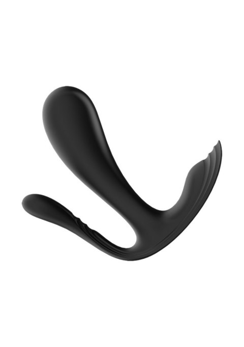 Korek z dwoma wypustkami sterowany aplikacją Satisfyer Top Secret+ Connect App Black