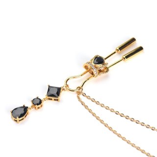 Ozdobne zaciski na sutki Upko Crown and dangling side decorations chain nipple clamps