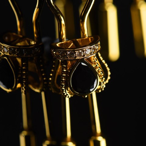 Ozdobne zaciski na sutki Upko Crown and dangling side decorations chain nipple clamps
