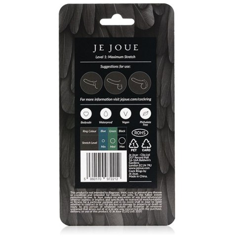 Rozciągliwy silikonowy pierścień erekcyjny Je Joue Maximum Stretch Silicone Cock Ring Black
