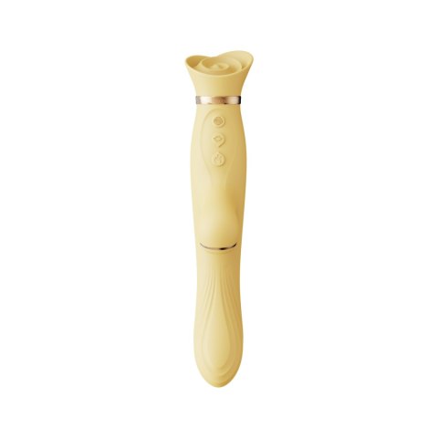Rozgrzewający się wibrator z główką w kształcie róży Zalo Rose Vibrator Lemon Yellow
