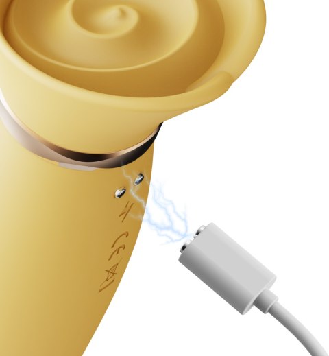 Rozgrzewający się wibrator z główką w kształcie róży Zalo Rose Vibrator Lemon Yellow
