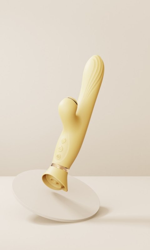 Rozgrzewający się wibrator z główką w kształcie róży Zalo Rose Vibrator Lemon Yellow