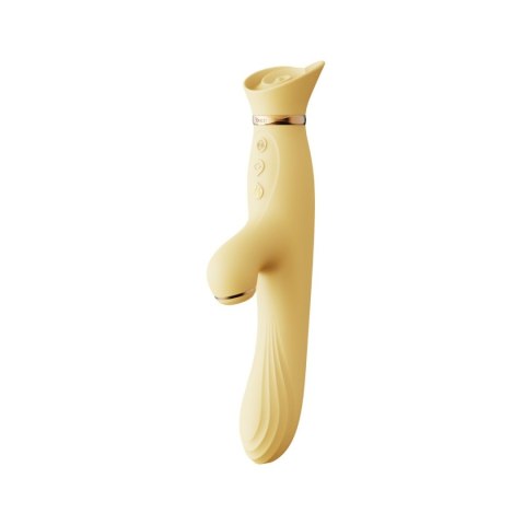 Rozgrzewający się wibrator z główką w kształcie róży Zalo Rose Vibrator Lemon Yellow