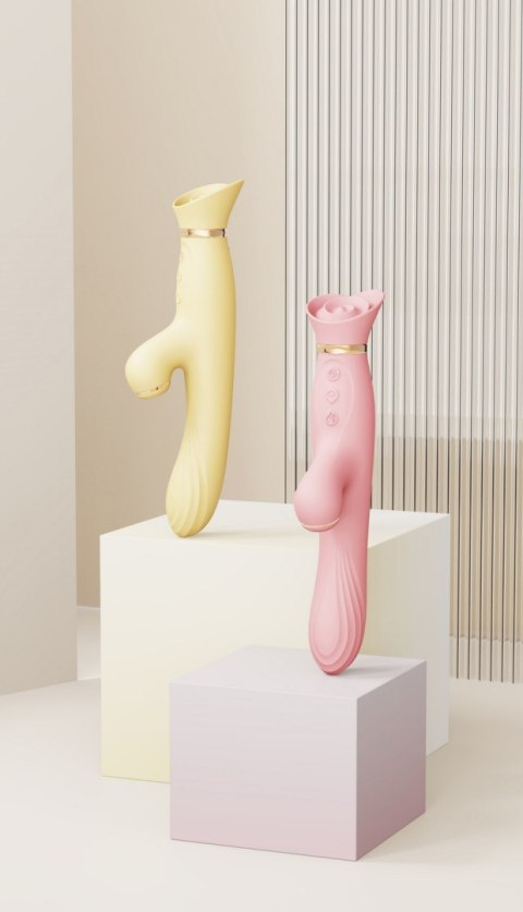 Rozgrzewający się wibrator z główką w kształcie róży Zalo Rose Vibrator Strawberry Pink