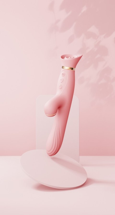 Rozgrzewający się wibrator z główką w kształcie róży Zalo Rose Vibrator Strawberry Pink