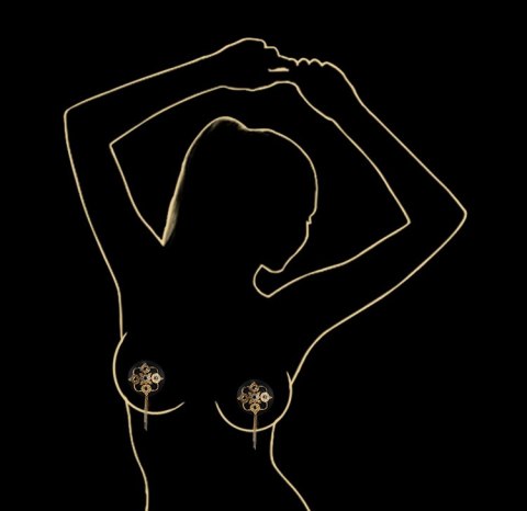 Skórzane ozdobne nasutniki Upko Luxury Baroque Leather Pasties
