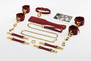 Zestaw czerwonych skórzanych akcesoriów Upko Leather Kinky Tools Set Red