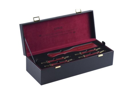 Zestaw czerwonych skórzanych akcesoriów Upko Leather Kinky Tools Set Red