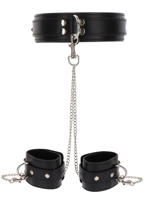 Czarna obroża z kajdankami na ręce Taboom Heavy Collar and Wrist Cuffs Black Czarna obroża z kajdankami na ręce Taboom Heavy Collar and Wrist Cuffs Black