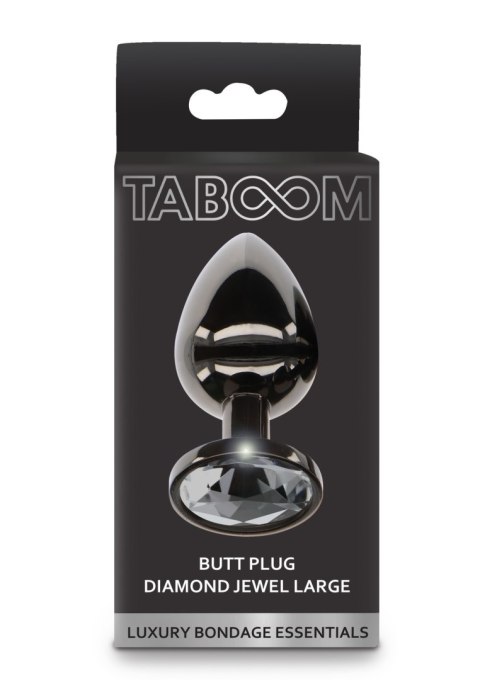 Metalowy korek analny z kryształkiem Taboom Butt Plug With Diamond Jewel Silver L Metalowy korek analny z kryształkiem Taboom Butt Plug With Diamond Jewel Silver L