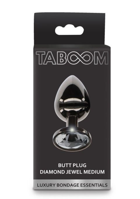 Metalowy korek analny z kryształkiem Taboom Butt Plug With Diamond Jewel Silver M Metalowy korek analny z kryształkiem Taboom Butt Plug With Diamond Jewel Silver M