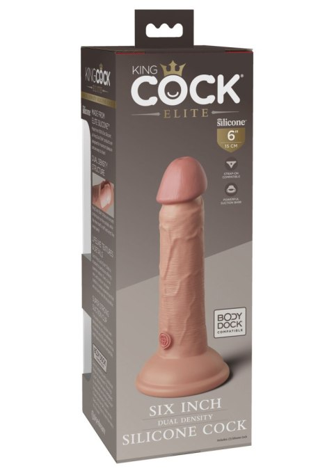 Miękkie silikonowe dildo z twardszym rdzeniem King Cock 6 Inch Dual Density Silicone Cock Light Miękkie silikonowe dildo z twardszym rdzeniem King Cock 6 Inch Dual Density Silicone Cock Light