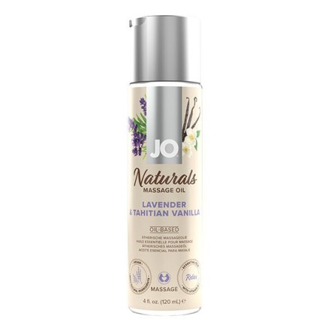 Naturalny olejek do masażu o zapachu lawendy i wanilii System JO Naturals Massage Oil Lavender & Tahitian Vanilla 120 ml Naturalny olejek do masażu o zapachu lawendy i wanilii System JO Naturals Massage Oil Lavender & Tahitian Vanilla 120 ml