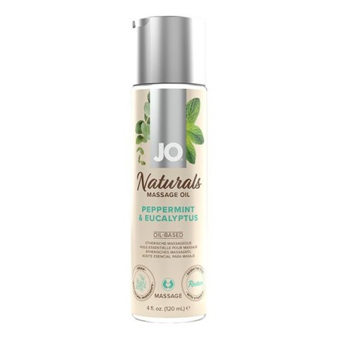 Naturalny olejek do masażu o zapachu mięty i eukaliptusa System JO Naturals Massage Oil Peppermint & Eucalyptus 120 ml Naturalny olejek do masażu o zapachu mięty i eukaliptusa System JO Naturals Massage Oil Peppermint & Eucalyptus 120 ml