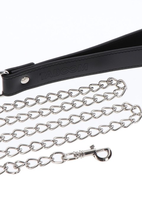 Obroża z ekoskóry ze smyczą Taboom Elegant Collar and Chain Leash Black Obroża z ekoskóry ze smyczą Taboom Elegant Collar and Chain Leash Black