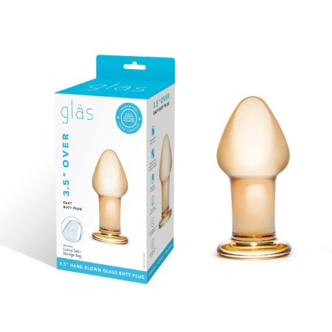 Pomarańczowy szklany korek analny Glas Over Easy Glass Butt Plug