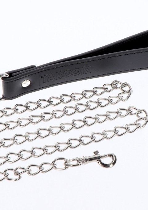 Smycz z czarnym uchwytem z ekoskóry Taboom Chain Leash Black Smycz z czarnym uchwytem z ekoskóry Taboom Chain Leash Black