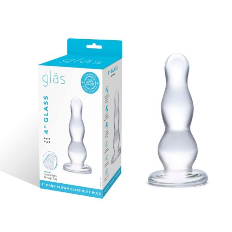 Szklana zatyczka z przewężeniami Glas Glass Butt Plug 10,2 cm