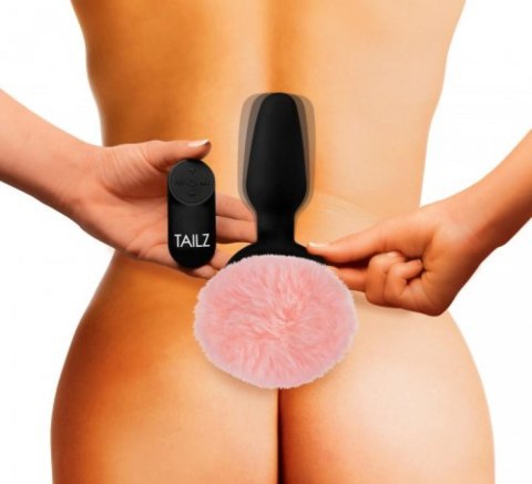 Tailz Pink Bunny Tail Vibrating Anal Plug Tailz Pink Bunny Tail Vibrating Anal Plug