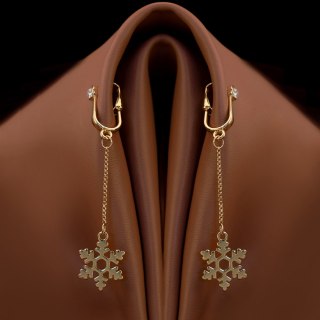 Upko Non-pierced clitoral jewelry dangle with snowflake
