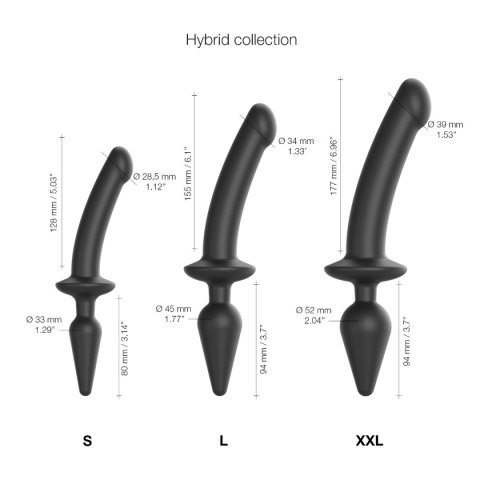 Dustronne dildo-korek Strap-on-me Switch Plug-in Semi-realistic Dildo Black XXL Dustronne dildo-korek Strap-on-me Switch Plug-in Semi-realistic Dildo Black XXL