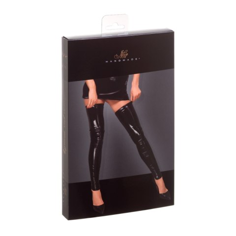 Noir Handmade F190 PVC stockings with decorative stitching S Noir Handmade F190 PVC stockings with decorative stitching S