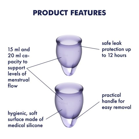 Satisfyer Feel Confident Menstrual Cup Set Lila Satisfyer Feel Confident Menstrual Cup Set Lila