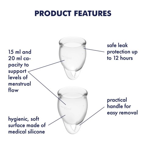 Satisfyer Feel Confident Menstrual Cup Set Transparent Satisfyer Feel Confident Menstrual Cup Set Transparent